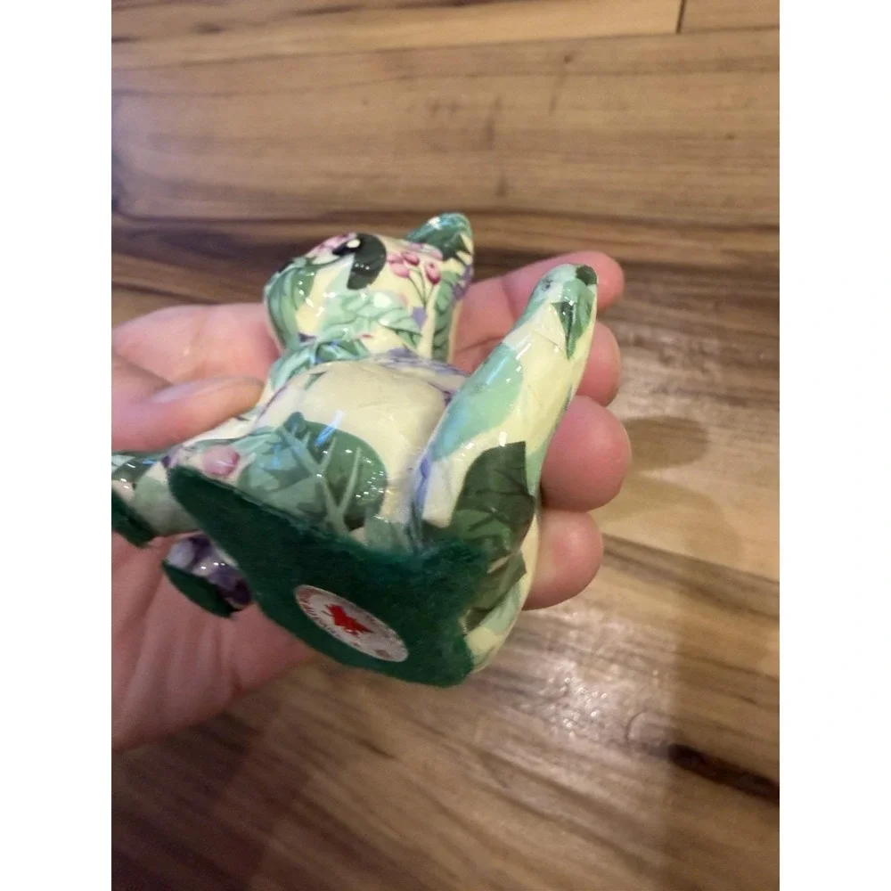 Handmade Floral Decoupage‎ Cat Figurine Made in Canada Ceramic Cottagecore Decor